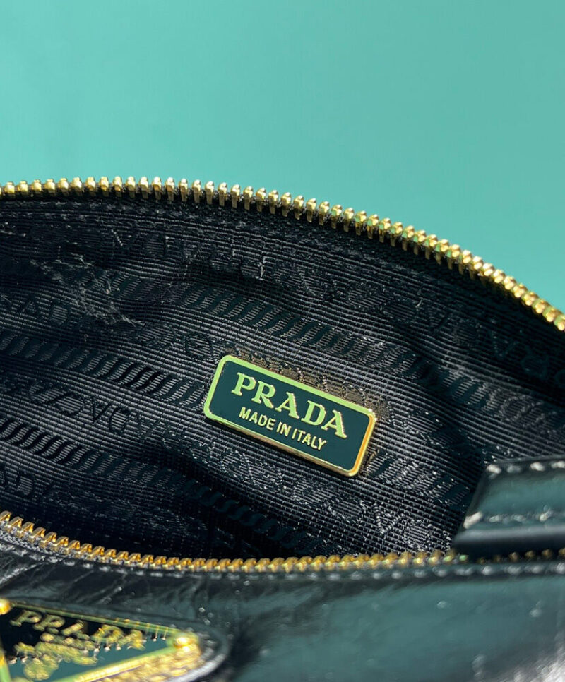 Prada Re-Edition 2002 Small Leather Shoulder Bag 1BC201 Black